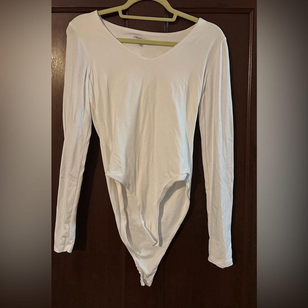 Fashion Nova Classic White Bodysuit